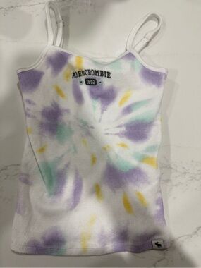 abercrombie kids Pastel Tie-Dye Ribbed Tank - Purple, Mint & Yellow